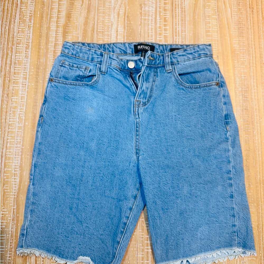 Buffalo David Bitton Light Blue High-Rise Denim Shorts